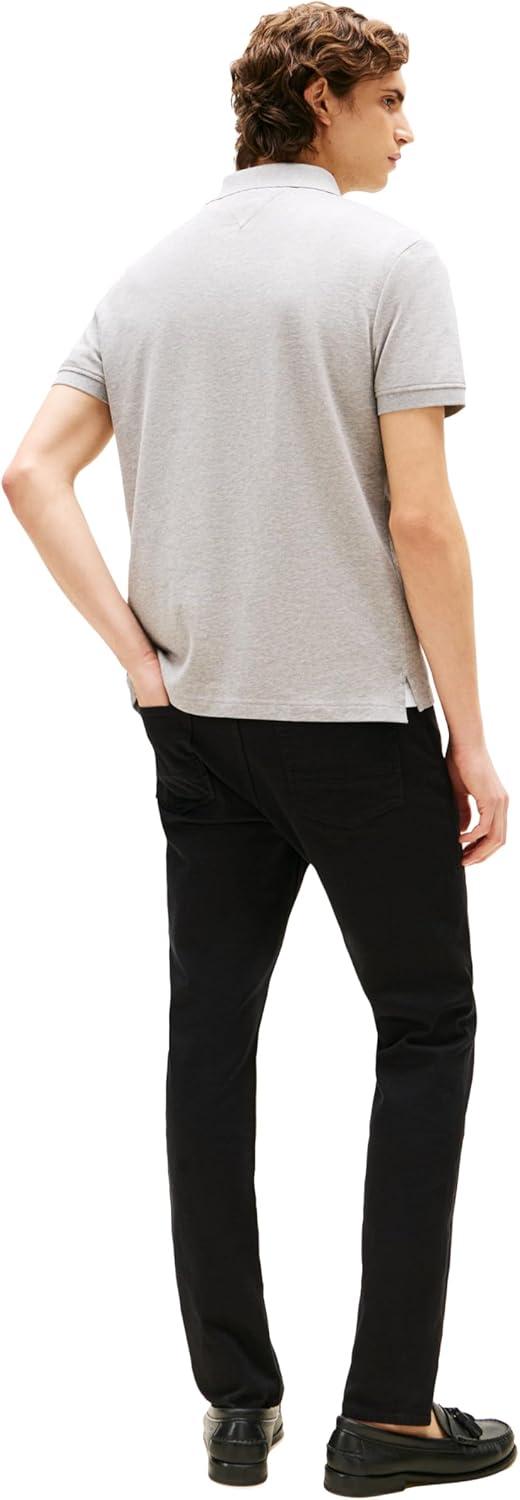 imageTommy Hilfiger Mens Short Sleeve Casual Polo Shirts in Regular Fit with Chest Logo DesignsLight Grey Heather