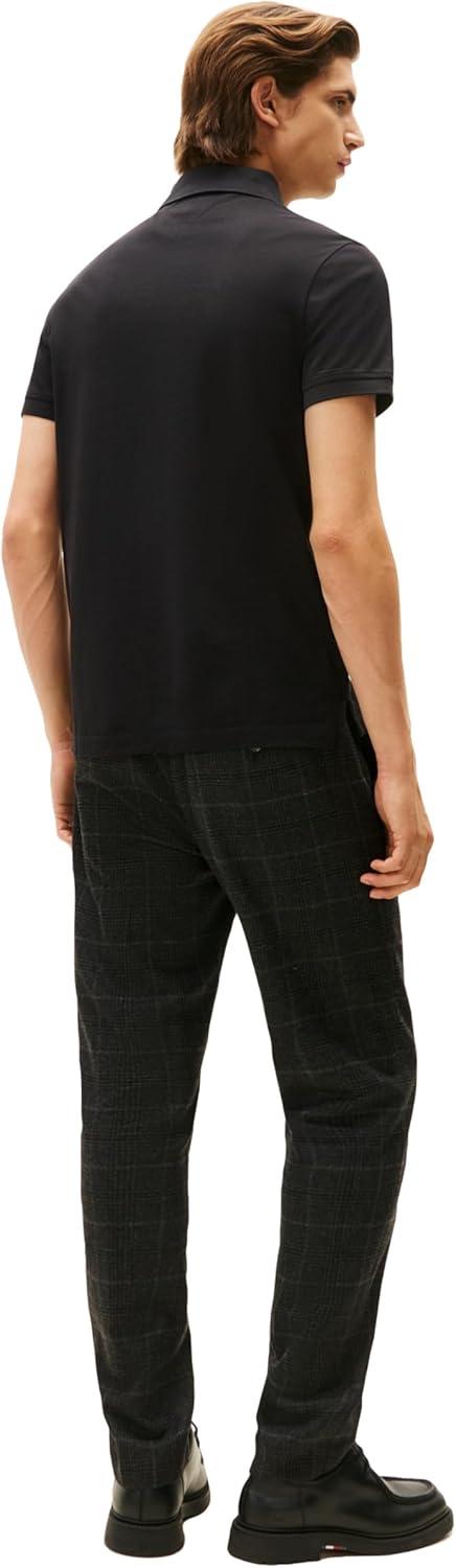 imageTommy Hilfiger Mens Short Sleeve Casual Polo Shirts in Regular Fit with Hidden Placket DesignBlack