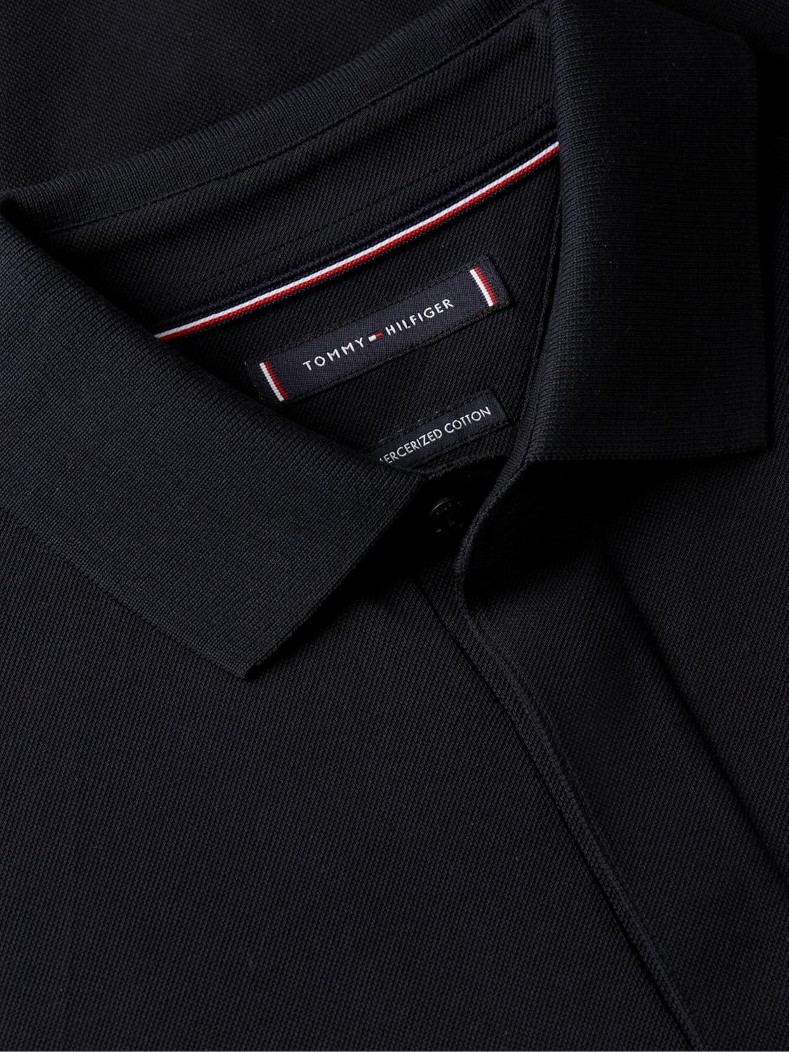 imageTommy Hilfiger Mens Short Sleeve Casual Polo Shirts in Regular Fit with Hidden Placket DesignDesert Sky