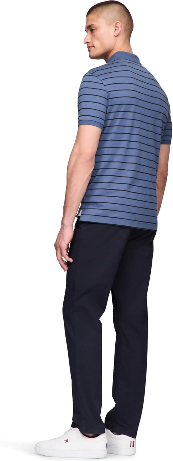 imageTommy Hilfiger Mens Short Sleeve Casual Polo Shirts in Regular Fit with Liquid CottonAegean Sea Desert Sky