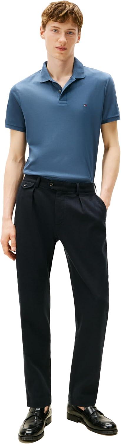 imageTommy Hilfiger Mens Short Sleeve Casual Polo Shirts in Regular Fit with Liquid CottonAegean Sea