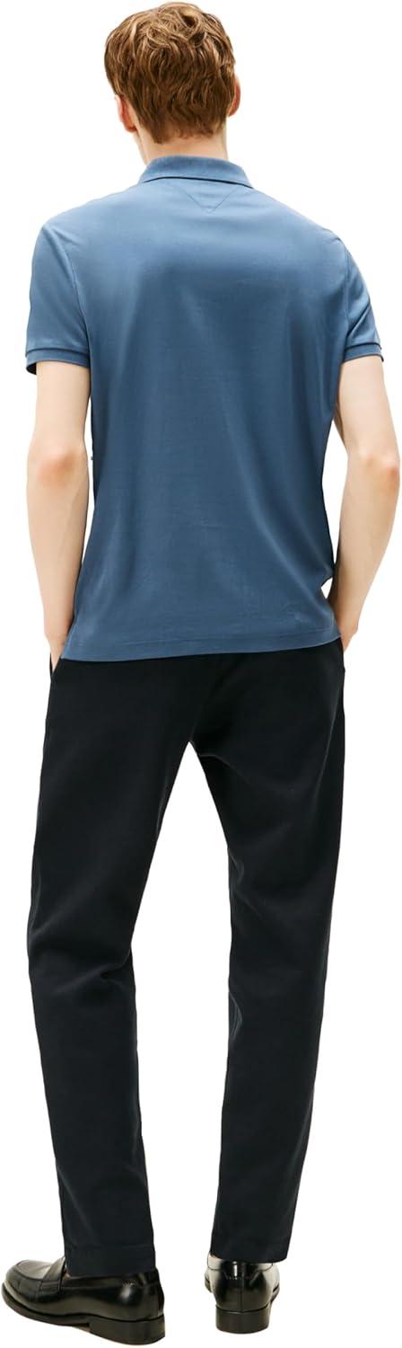 imageTommy Hilfiger Mens Short Sleeve Casual Polo Shirts in Regular Fit with Liquid CottonAegean Sea