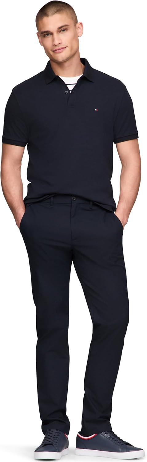 imageTommy Hilfiger Mens Short Sleeve Casual Polo Shirts in Regular Fit with Liquid CottonDesert Sky