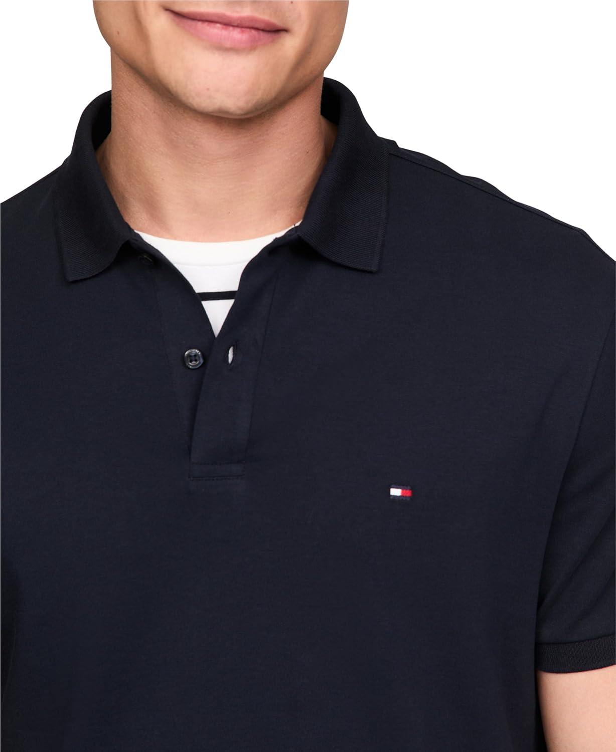 imageTommy Hilfiger Mens Short Sleeve Casual Polo Shirts in Regular Fit with Liquid CottonDesert Sky
