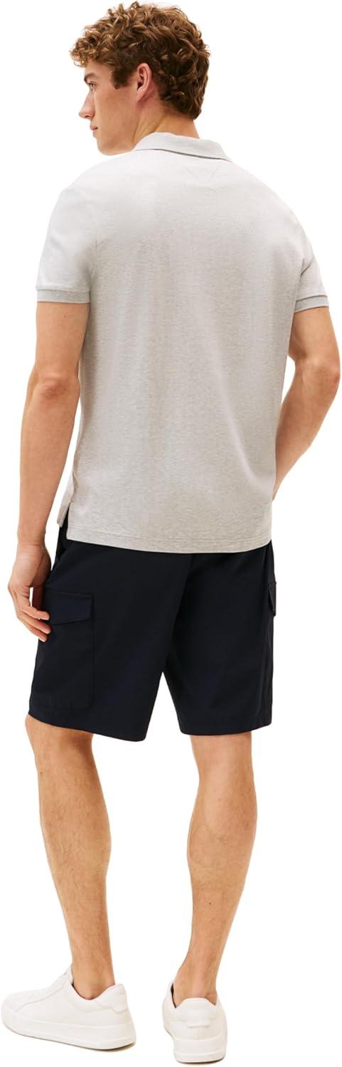 imageTommy Hilfiger Mens Short Sleeve Casual Polo Shirts in Regular Fit with Liquid CottonGrey Heather