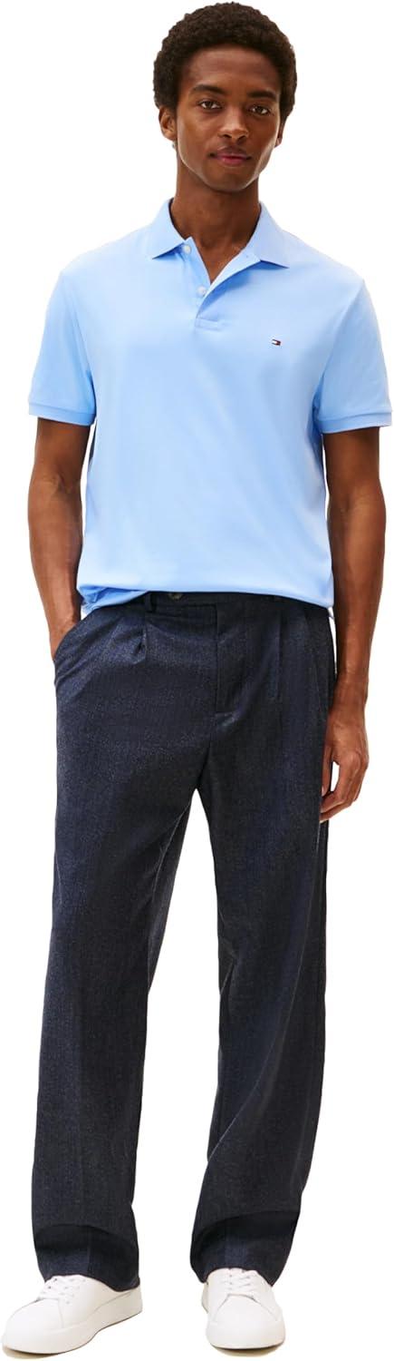 imageTommy Hilfiger Mens Short Sleeve Casual Polo Shirts in Regular Fit with Liquid CottonVessel Blue