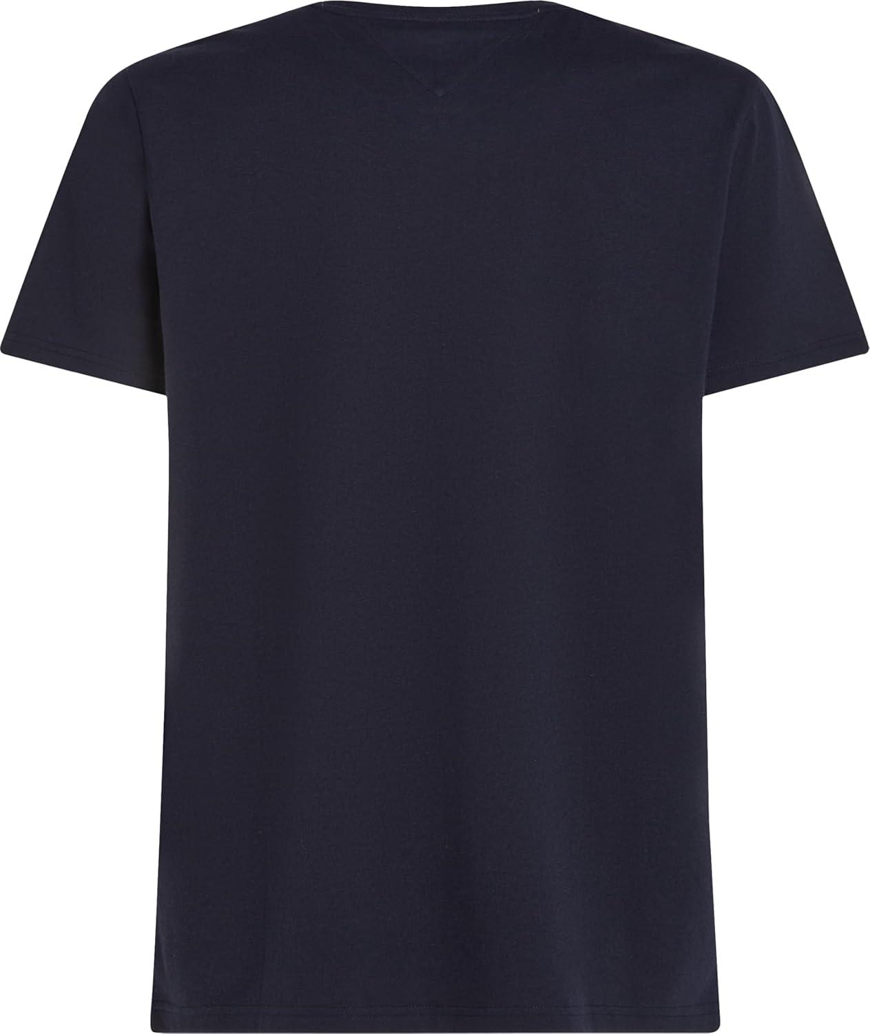 imageTommy Hilfiger Mens Short Sleeve Cotton Graphic TShirt with Printed LogoDesert Sky