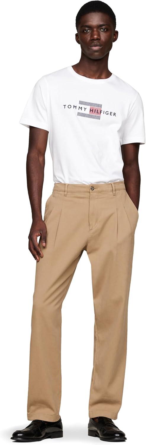 imageTommy Hilfiger Mens Short Sleeve Cotton Graphic TShirts with Embroidered Flag Logo Also Available in Big ampamp TallWhite