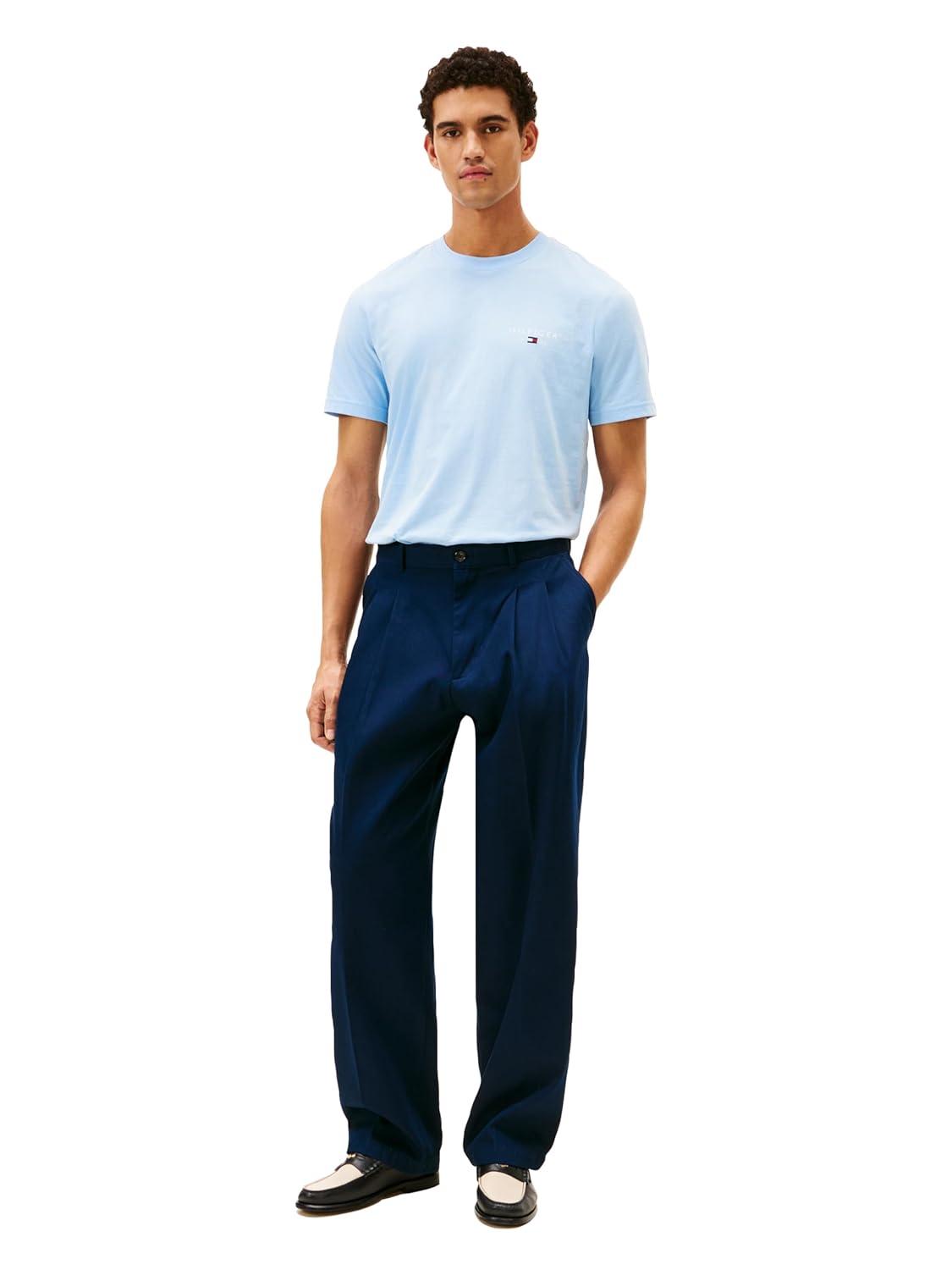 imageTommy Hilfiger Mens Short Sleeve Cotton Graphic TShirts with Embroidered Flag LogoWell Water