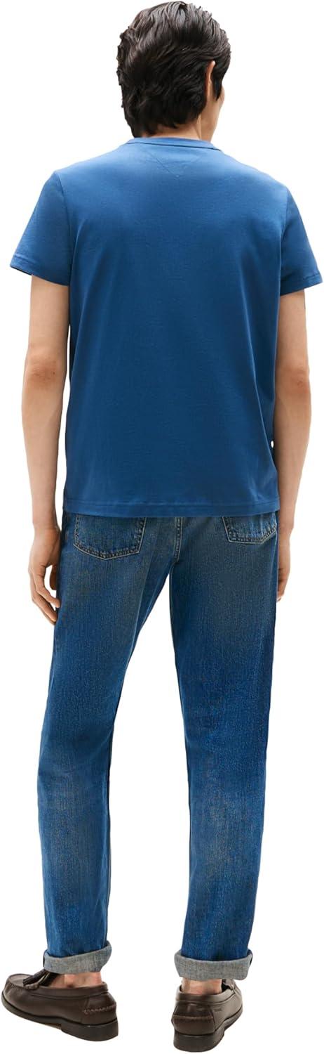 imageTommy Hilfiger Mens Short Sleeve Cotton Graphic TShirts with Embroidered LogoAegean Sea