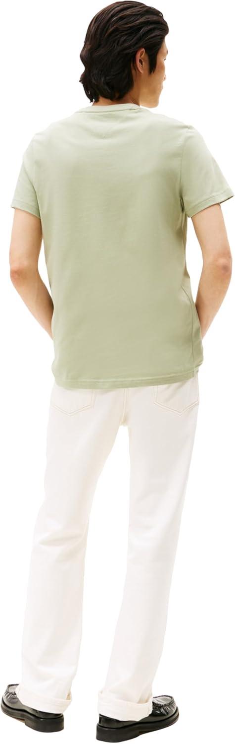 imageTommy Hilfiger Mens Short Sleeve Cotton Graphic TShirts with Embroidered LogoEarth Sage