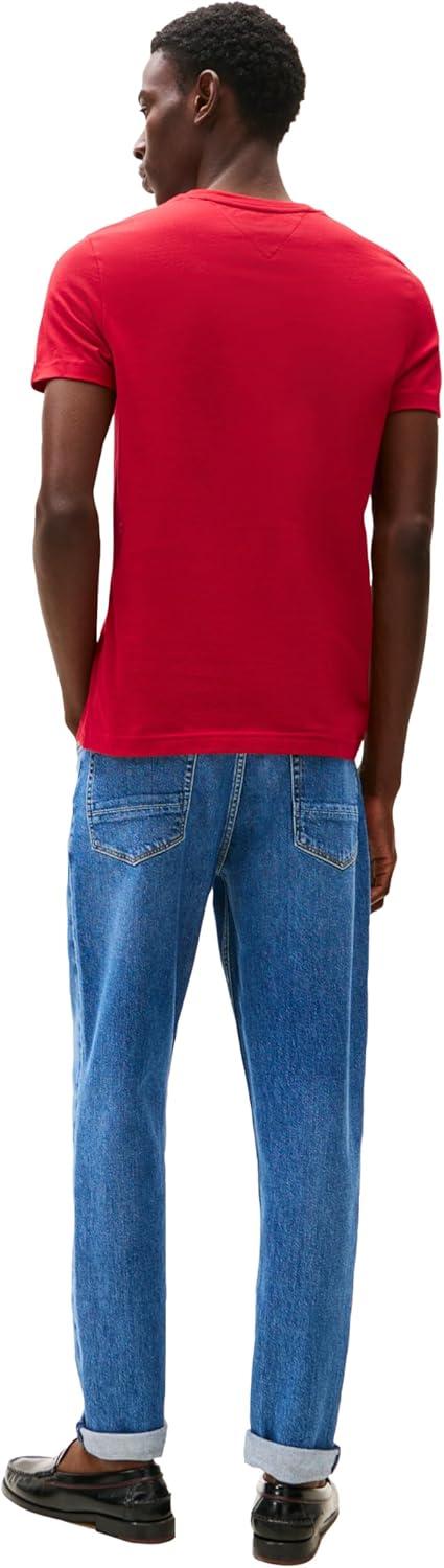 imageTommy Hilfiger Mens Short Sleeve Cotton Graphic TShirts with Embroidered LogoMedium Red