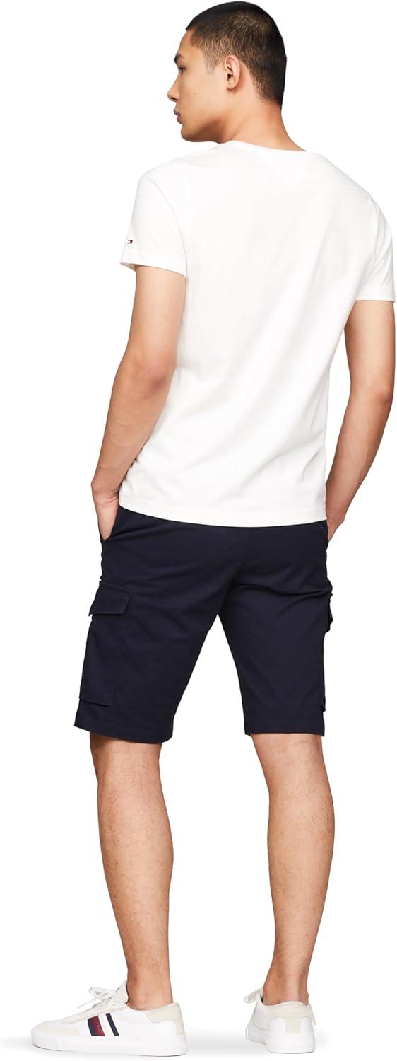 imageTommy Hilfiger Mens Short Sleeve Cotton Graphic TShirts with Embroidered LogoSnow White