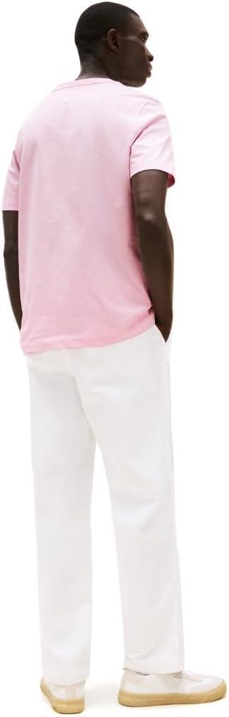 imageTommy Hilfiger Mens Short Sleeve Cotton Graphic TShirts with Embroidered Monogram LogoLight Pink