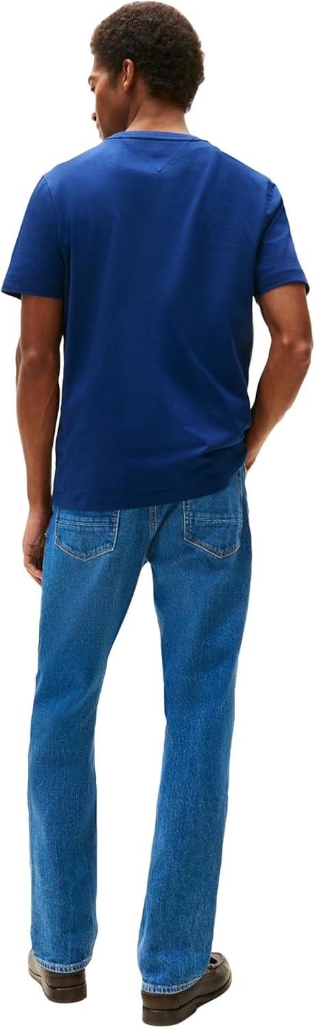 imageTommy Hilfiger Mens Short Sleeve Cotton Graphic TShirts with Hilfiger LogoPreppy Navy