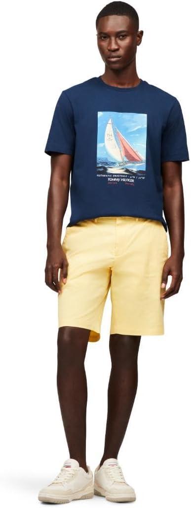 imageTommy Hilfiger Mens Short Sleeve Cotton Graphic TShirts with Photo Print DesignNight Sky