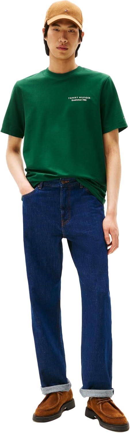 imageTommy Hilfiger Mens Short Sleeve Cotton Graphic TShirts with Photo Print DesignsOrnamental Green