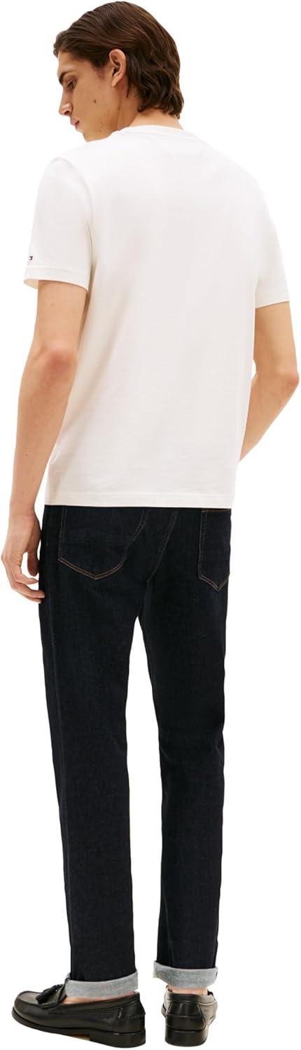 imageTommy Hilfiger Mens Short Sleeve Cotton Graphic TShirts with Pocket and LogoIvory Petal