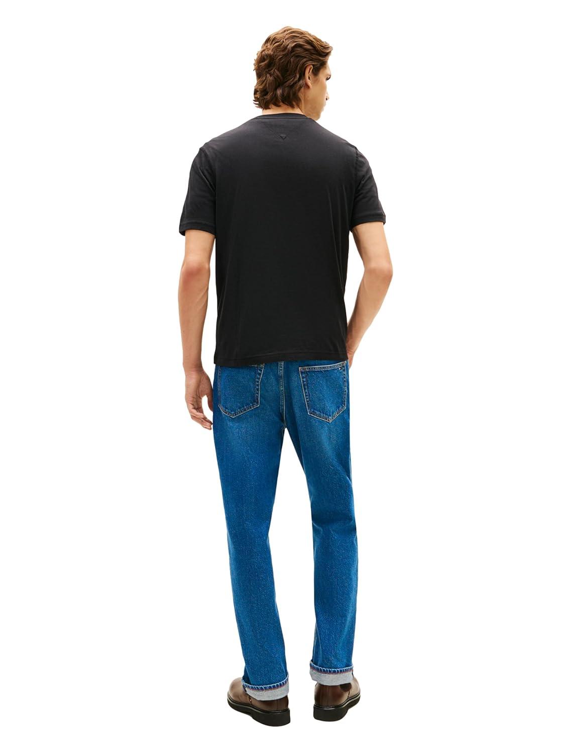 imageTommy Hilfiger Mens Short Sleeve Cotton Graphic TShirts with Printed Arched GraphicBlack
