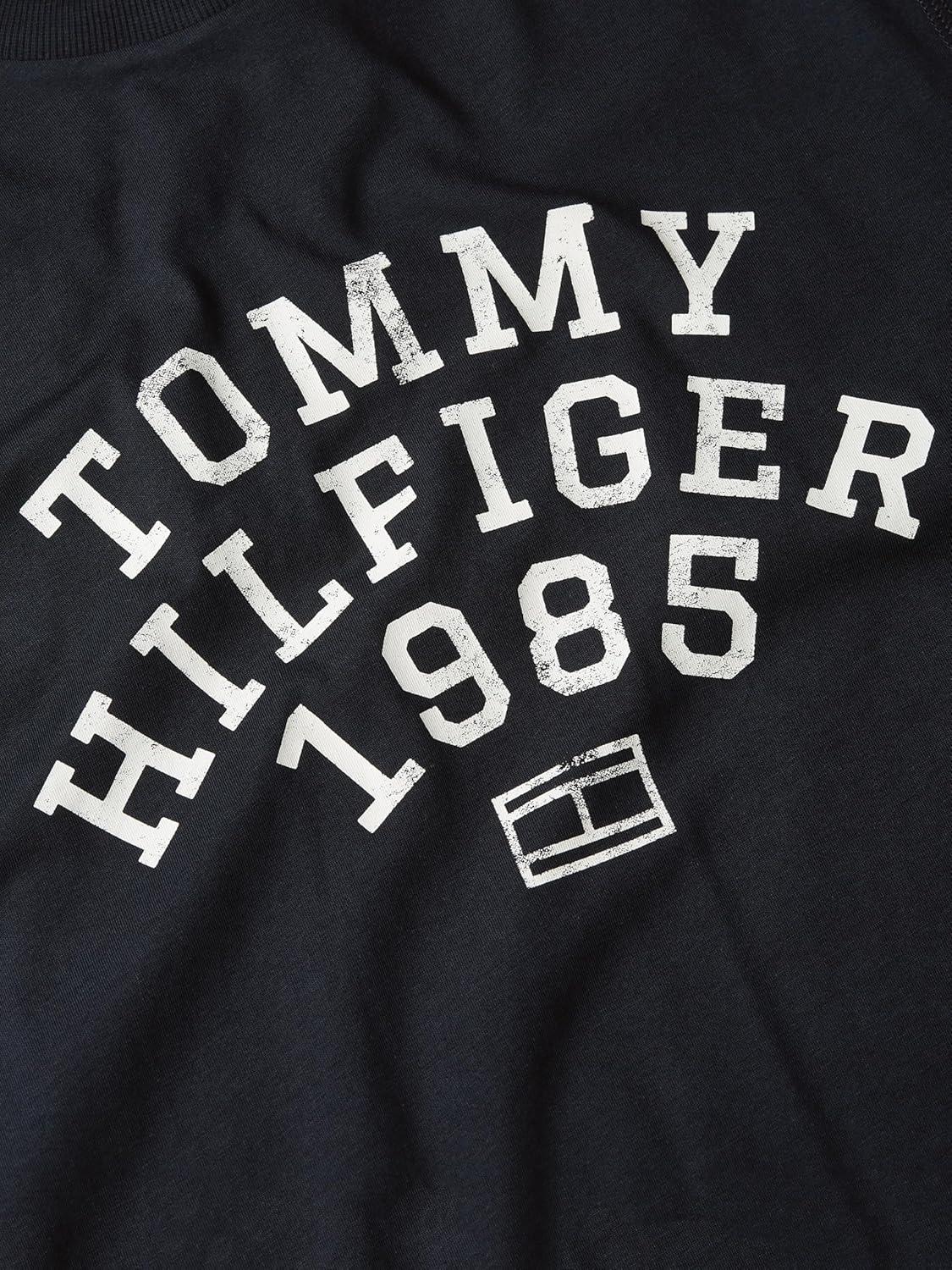 imageTommy Hilfiger Mens Short Sleeve Cotton Graphic TShirts with Printed Arched GraphicDesert Sky