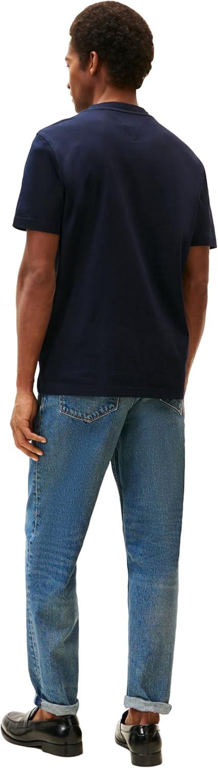 imageTommy Hilfiger Mens Short Sleeve Cotton Graphic TShirts with Printed Color Flag LogoDesert Sky