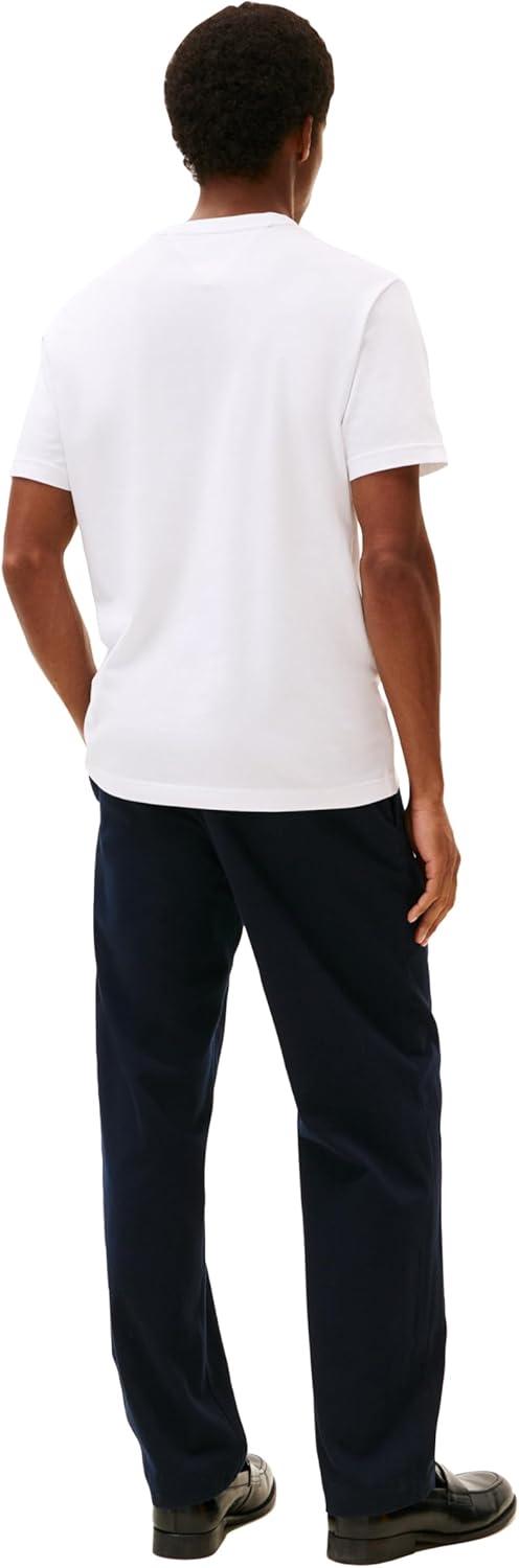 imageTommy Hilfiger Mens Short Sleeve Cotton Graphic TShirts with Printed Linear Flag Logo DesignsWhite