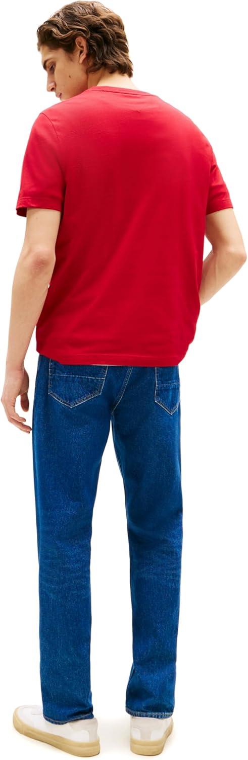 imageTommy Hilfiger Mens Short Sleeve Cotton Graphic TShirts with Printed Logo Also Available in Big ampamp TallMedium Red