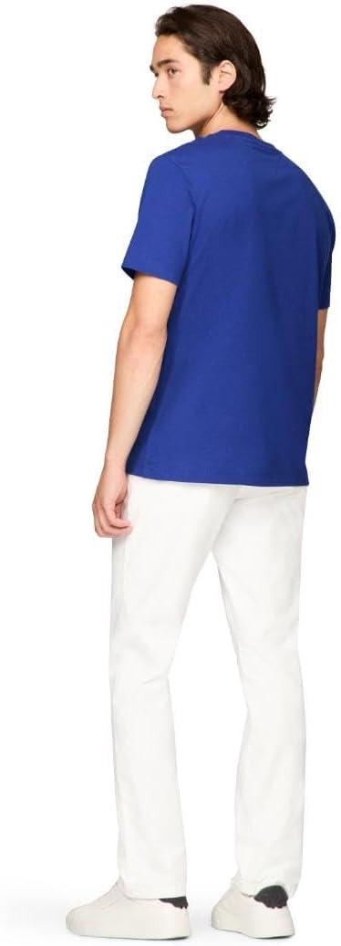 imageTommy Hilfiger Mens Short Sleeve Cotton Graphic TShirts with Printed Logo Also Available in Big ampamp TallWedge Blue