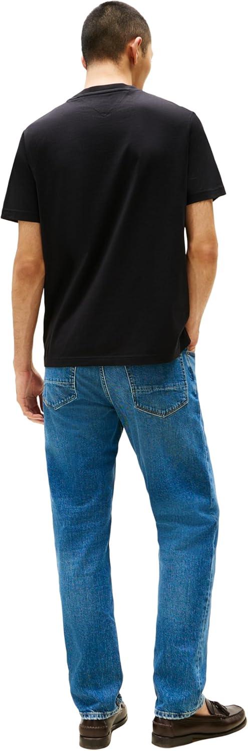 imageTommy Hilfiger Mens Short Sleeve Cotton Graphic TShirts with Printed LogoBlack