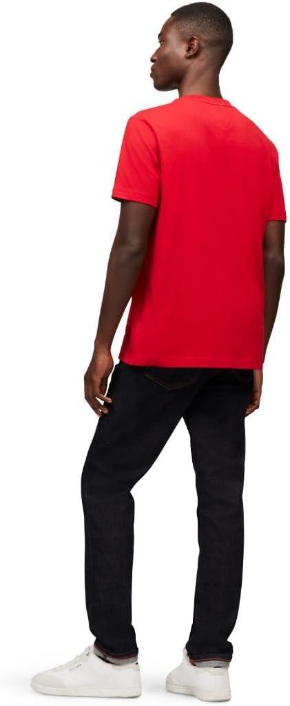 imageTommy Hilfiger Mens Short Sleeve Cotton Graphic TShirts with Printed LogoMedium Red