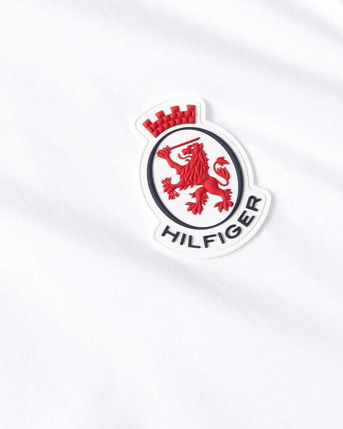 imageTommy Hilfiger Mens Short Sleeve Cotton Graphic TShirts with Rubberized Crest LogoWhite