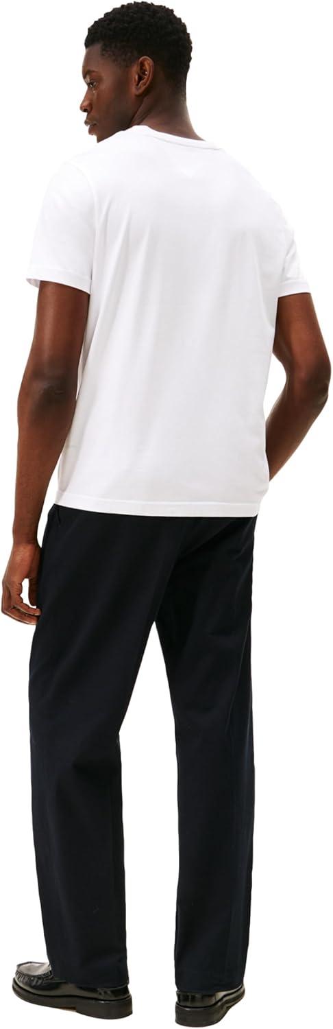 imageTommy Hilfiger Mens Short Sleeve Cotton Graphic TShirts with Rubberized Crest LogoWhite