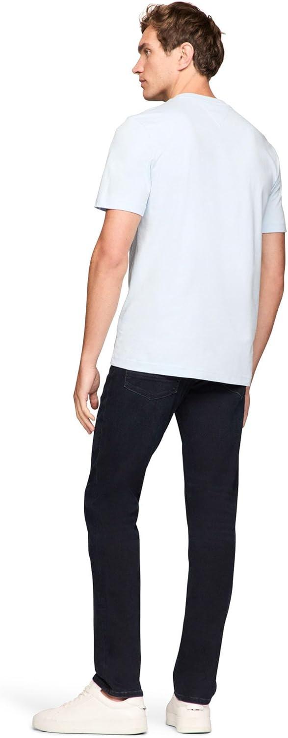 imageTommy Hilfiger Mens Short Sleeve Cotton Graphic TShirts with Signature Stripe Logo Also Available in Big ampamp TallBreezy Blue