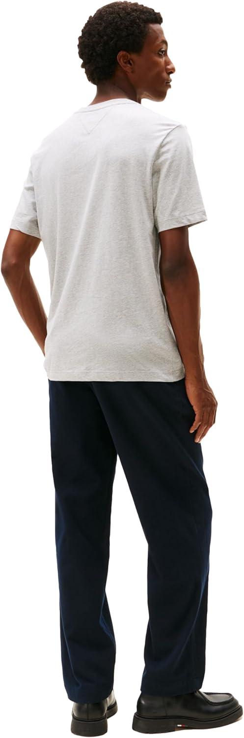 imageTommy Hilfiger Mens Short Sleeve Cotton Graphic TShirts with Signature Stripe Logo Also Available in Big ampamp TallLight Grey Heather
