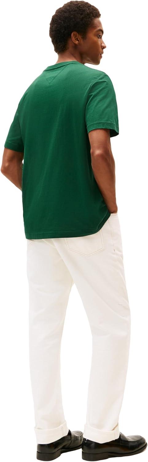 imageTommy Hilfiger Mens Short Sleeve Cotton Graphic TShirts with Signature Stripe Logo Also Available in Big ampamp TallOrnamental Green