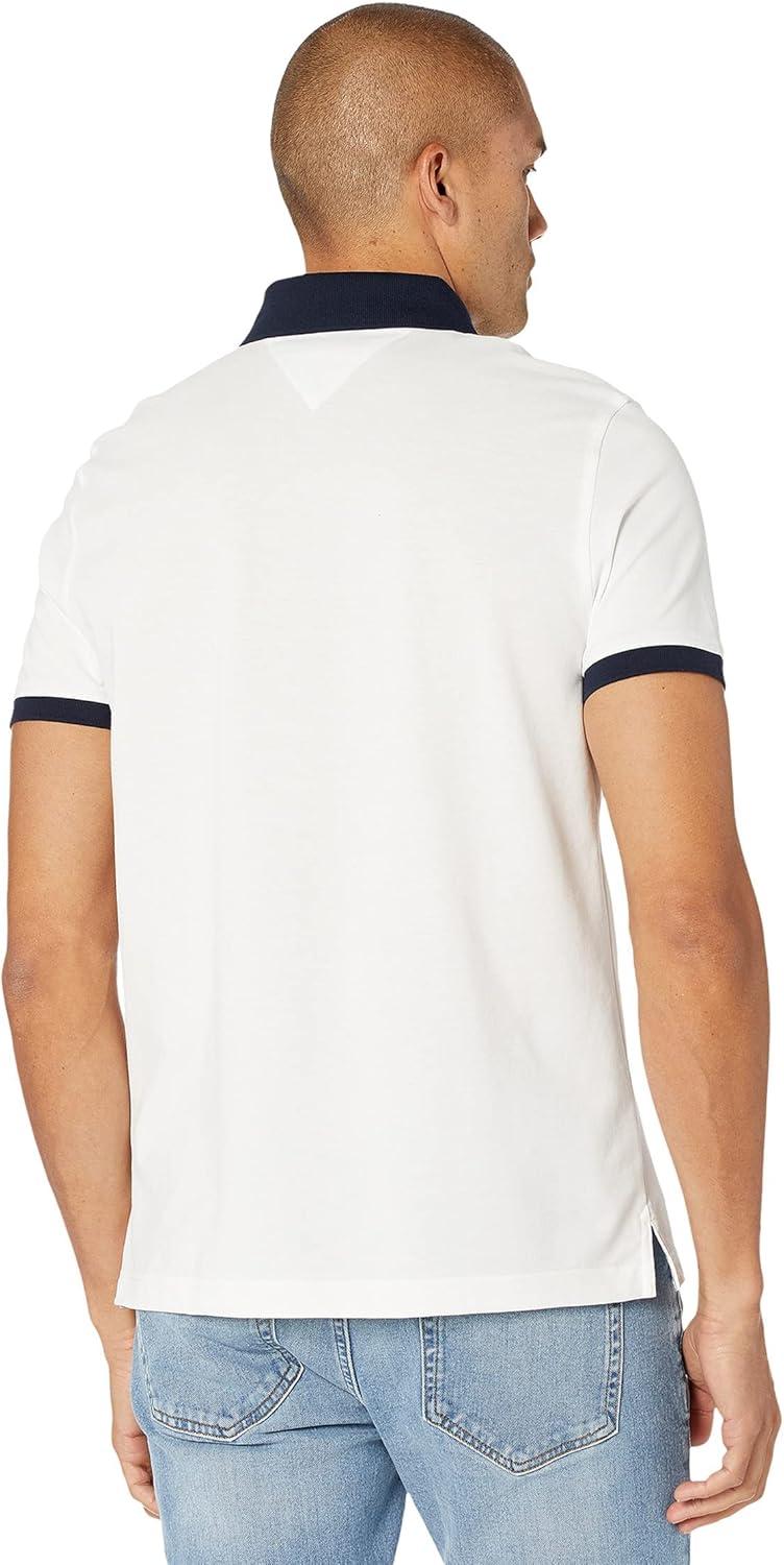 imageTommy Hilfiger Mens Short Sleeve Cotton Pique Flag Polo in Regular FitBright White