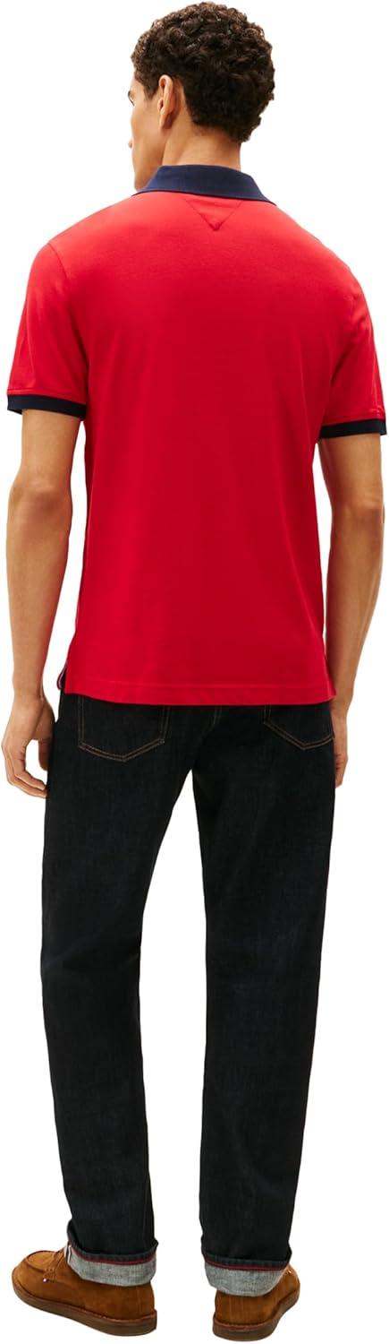 imageTommy Hilfiger Mens Short Sleeve Cotton Pique Flag Polo in Regular FitClassic Red