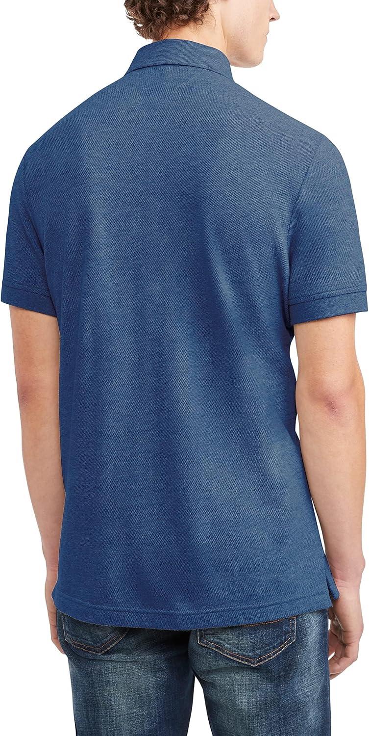 imageTommy Hilfiger Mens Short Sleeve Cotton Pique Polo Shirt in Classic FitDory Blue Heather