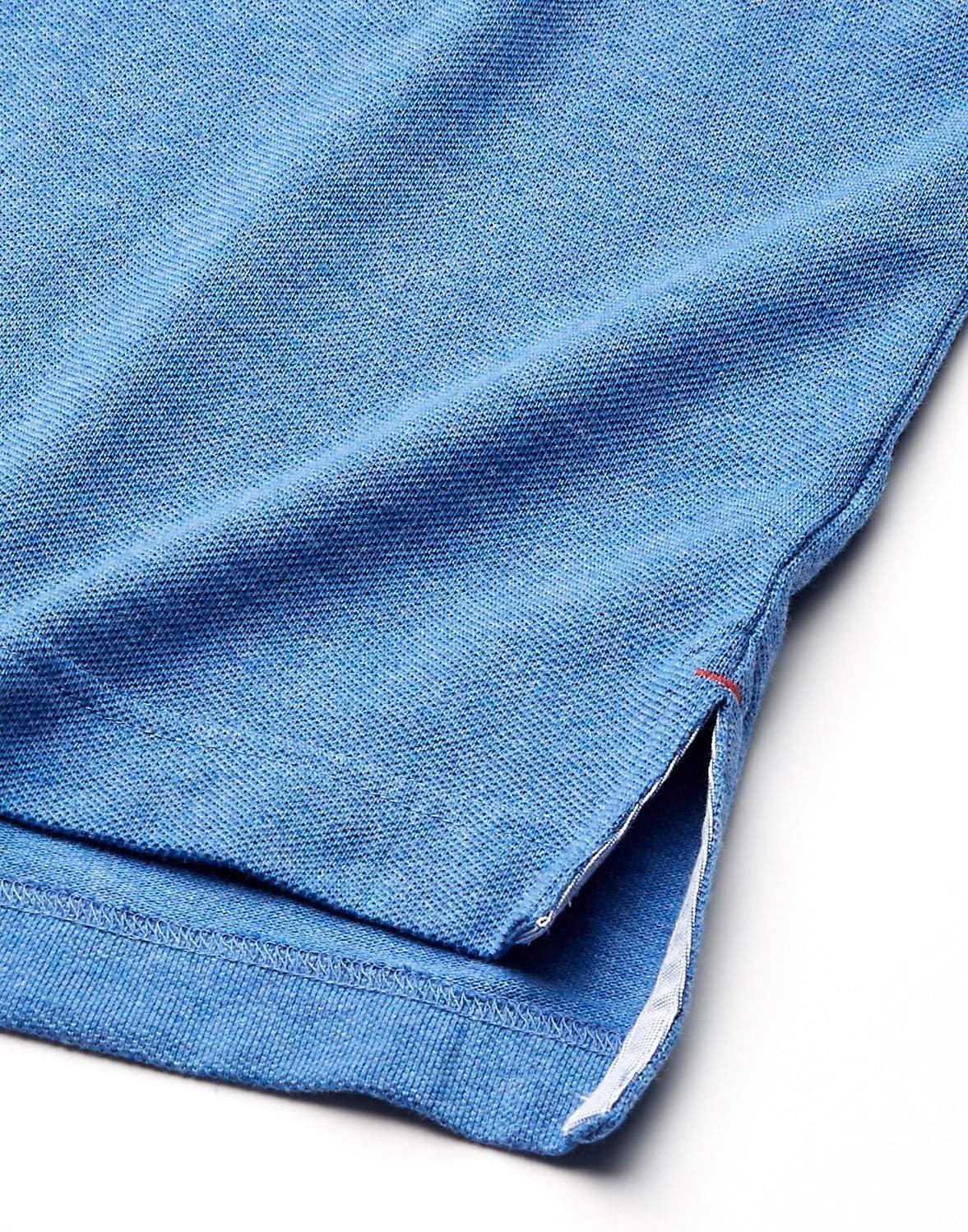 imageTommy Hilfiger Mens Short Sleeve Cotton Pique Polo Shirt in Classic FitDory Blue Heather