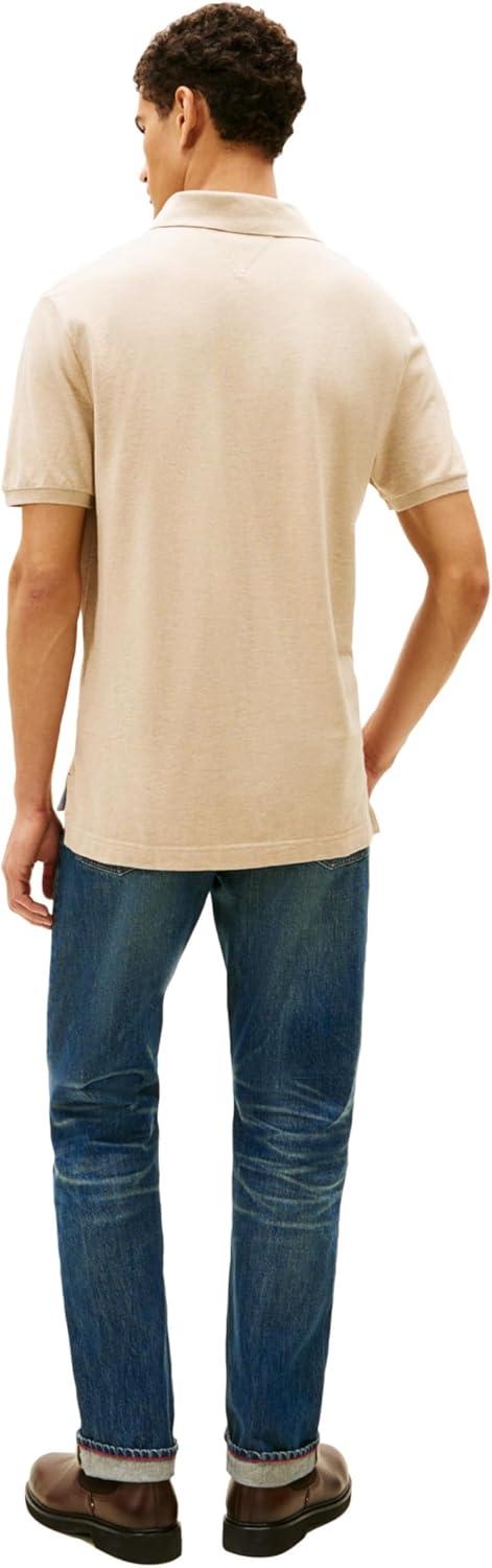 imageTommy Hilfiger Mens Short Sleeve Cotton Pique Polo Shirt in Classic FitKhaki Heather