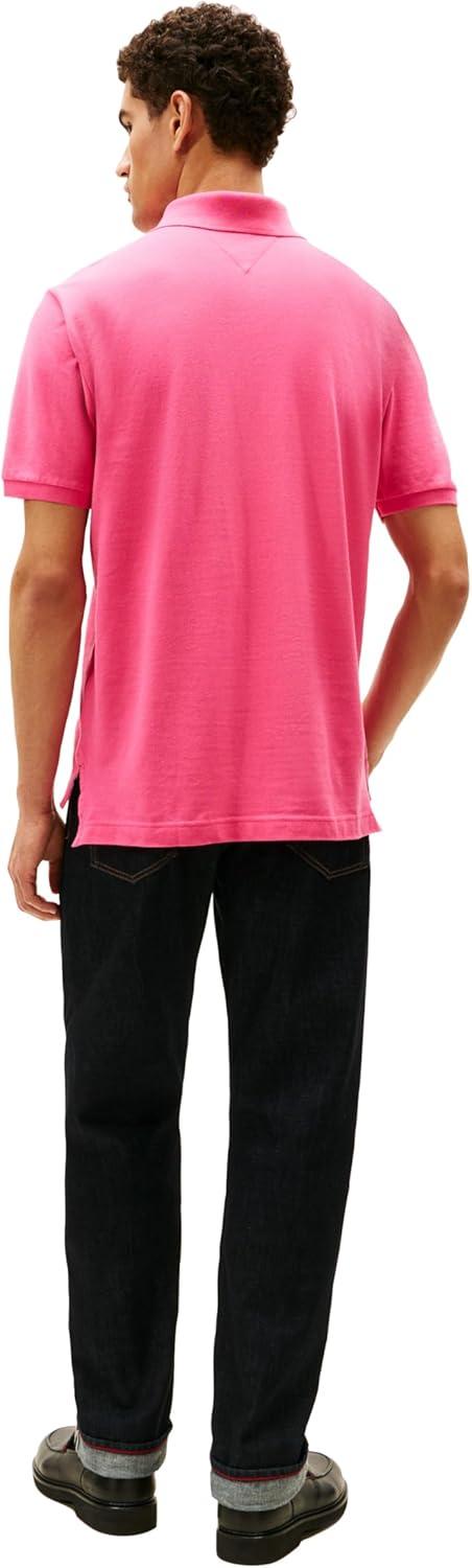 imageTommy Hilfiger Mens Short Sleeve Cotton Pique Polo Shirt in Classic FitRaspberry Sorbet