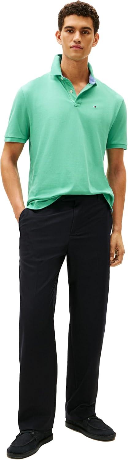 imageTommy Hilfiger Mens Short Sleeve Cotton Pique Polo Shirt in Classic FitTurquoise