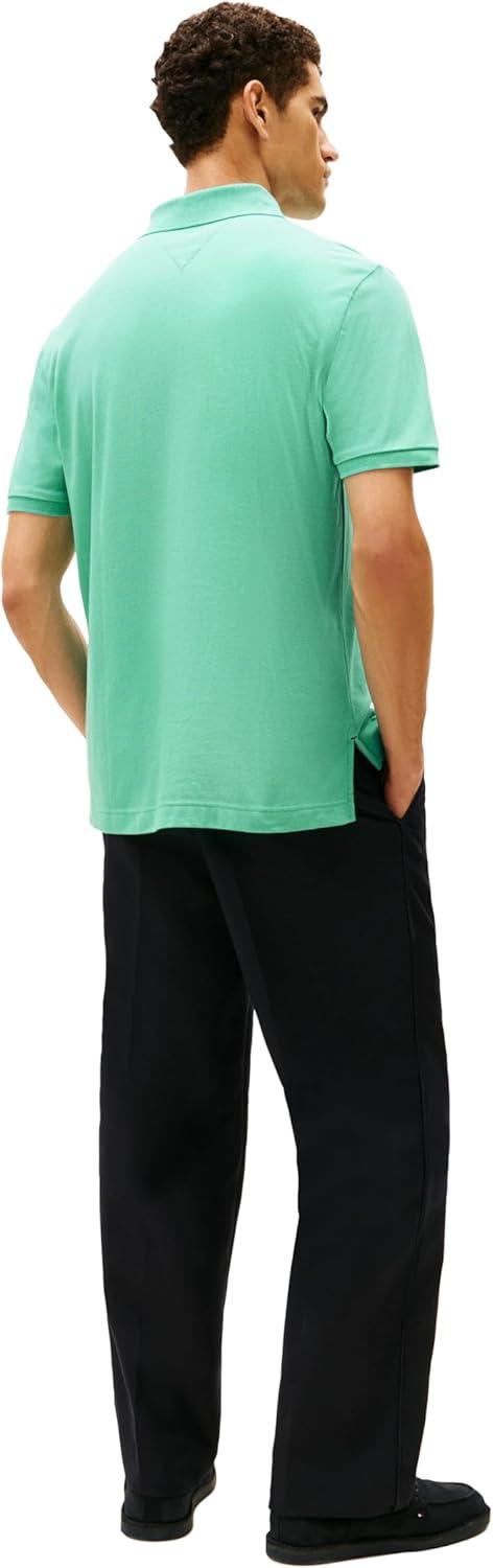 imageTommy Hilfiger Mens Short Sleeve Cotton Pique Polo Shirt in Classic FitTurquoise