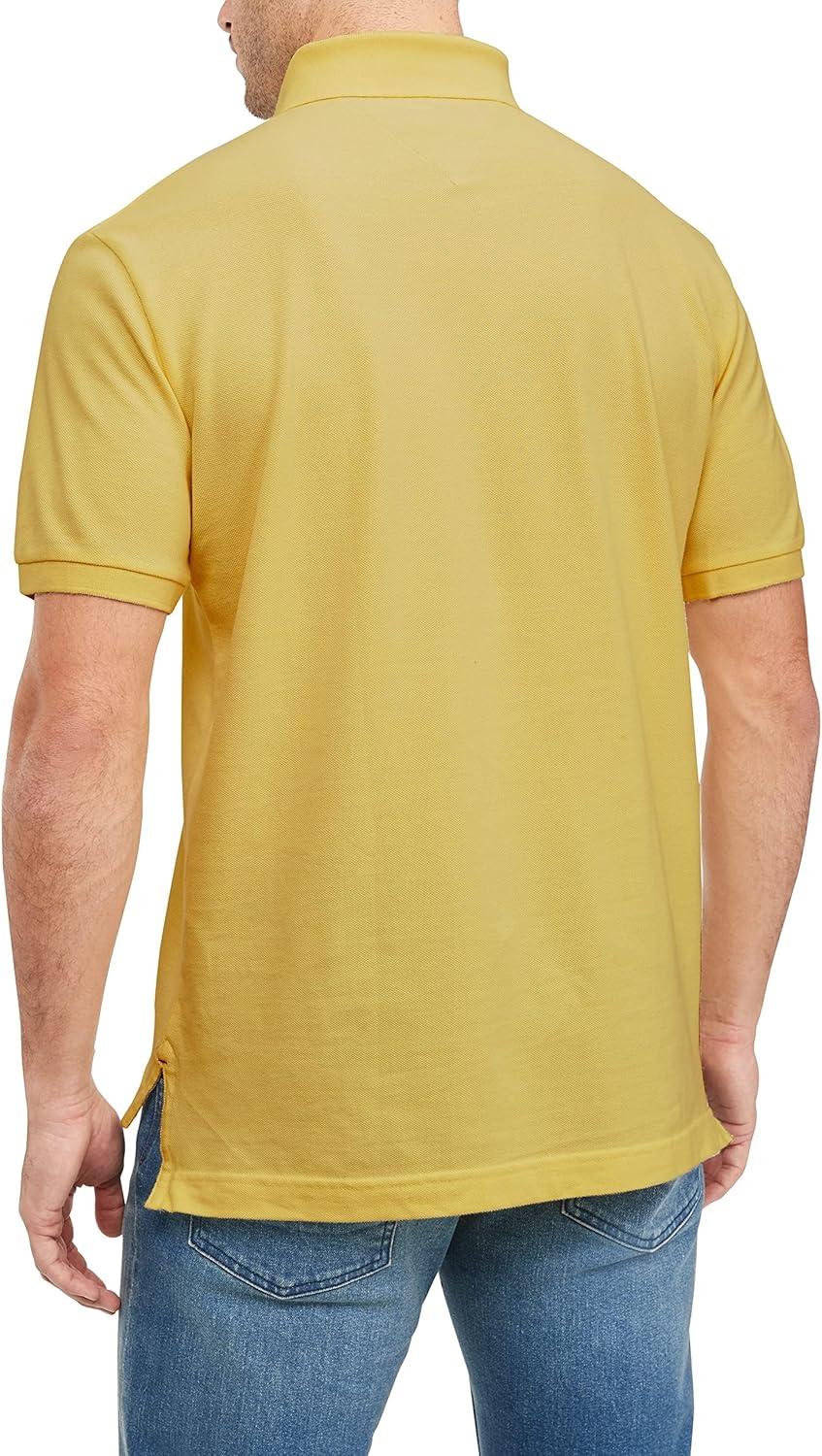 imageTommy Hilfiger Mens Short Sleeve Cotton Pique Polo Shirt in Classic FitWarm Yellow