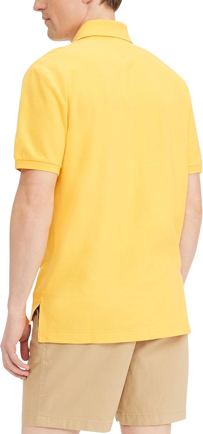 imageTommy Hilfiger Mens Short Sleeve Cotton Pique Polo Shirt in Classic FitWarm Yellow