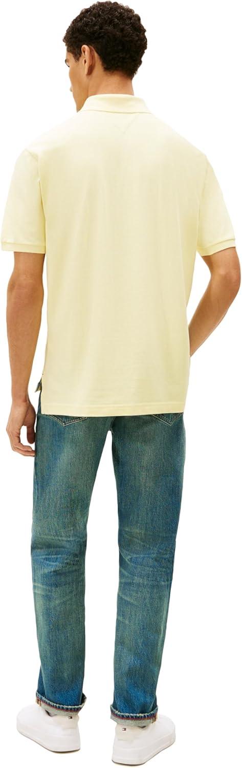 imageTommy Hilfiger Mens Short Sleeve Cotton Pique Polo Shirt in Classic FitWax Yellow
