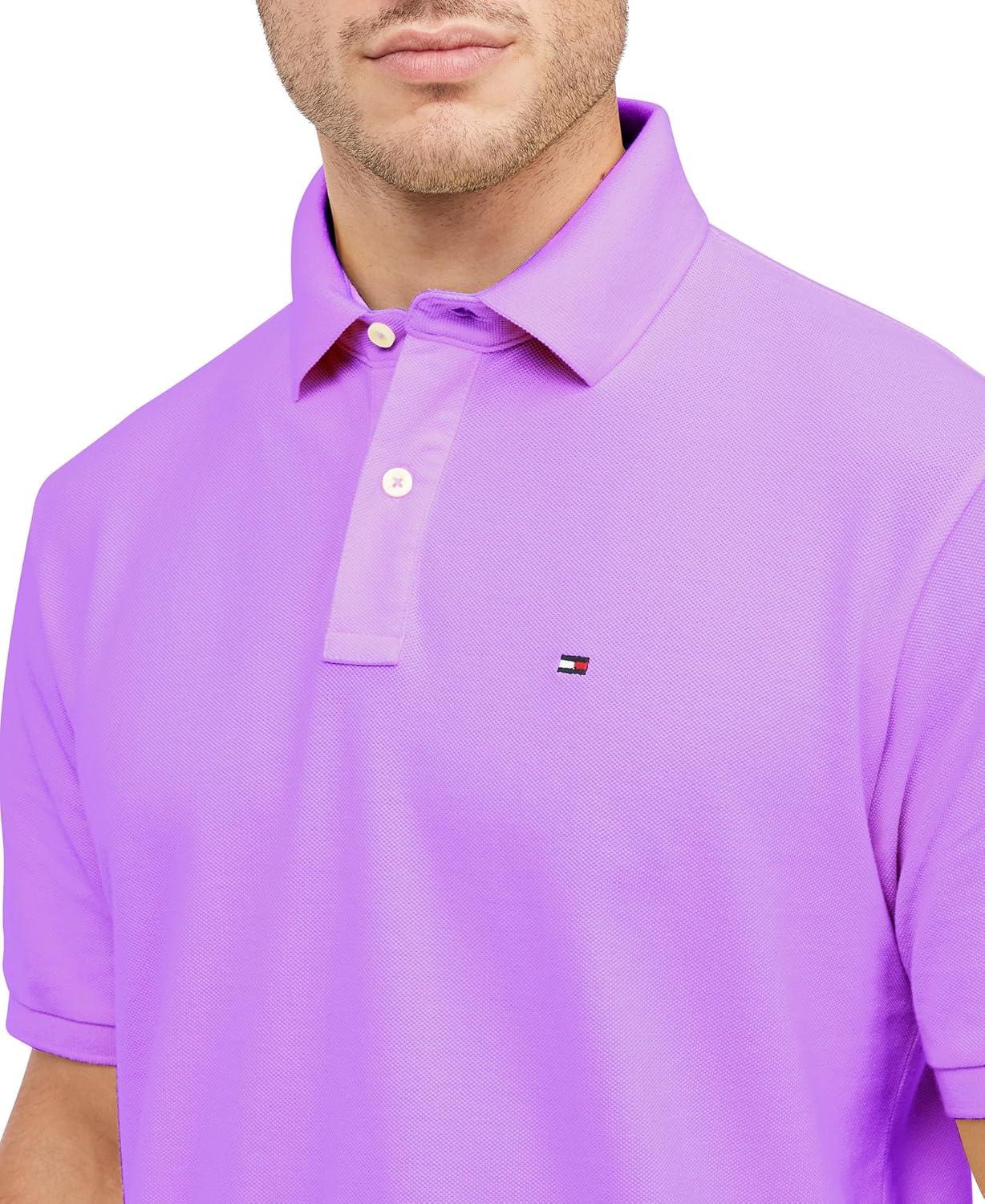 imageTommy Hilfiger Mens Short Sleeve Cotton Pique Polo Shirt in Regular FitAfrican Violet