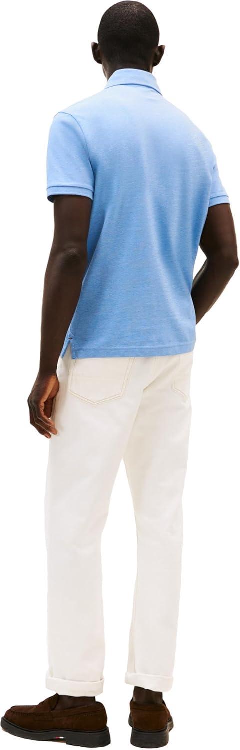 imageTommy Hilfiger Mens Short Sleeve Cotton Pique Polo Shirt in Regular FitBlue Heather