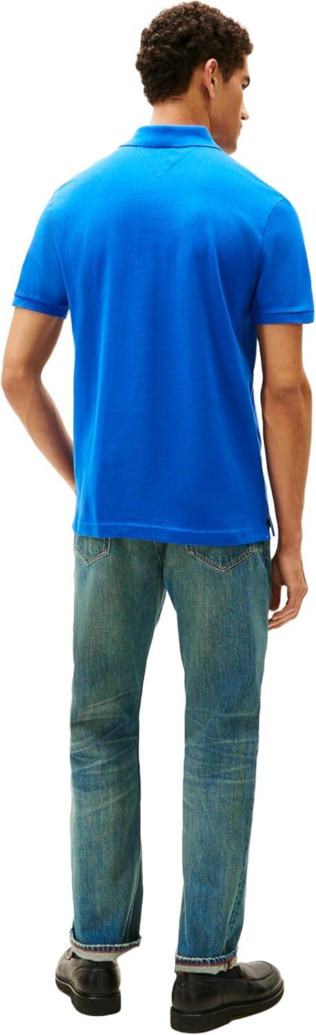 imageTommy Hilfiger Mens Short Sleeve Cotton Pique Polo Shirt in Regular FitBlue Iolite