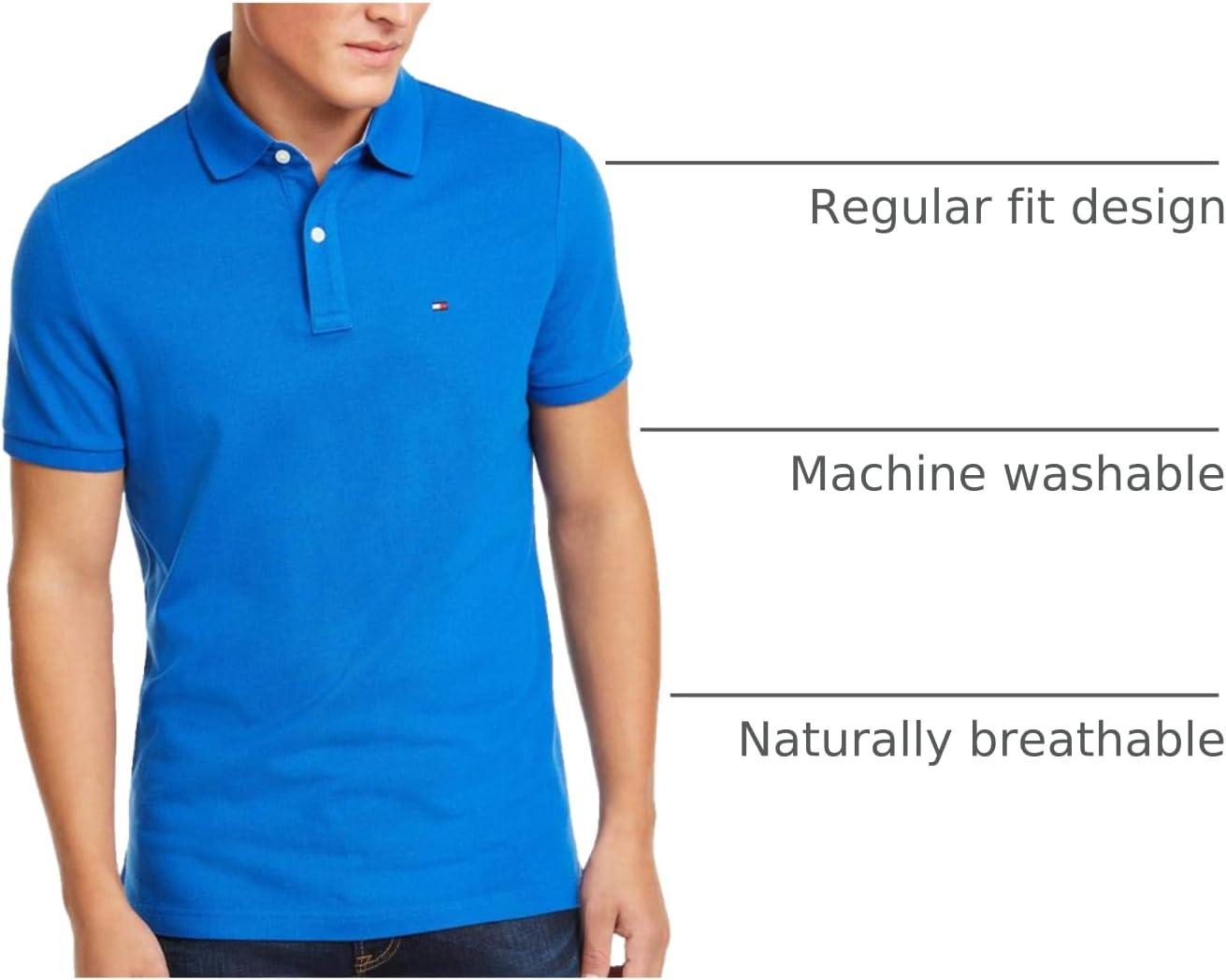 imageTommy Hilfiger Mens Short Sleeve Cotton Pique Polo Shirt in Regular FitBlue Iolite